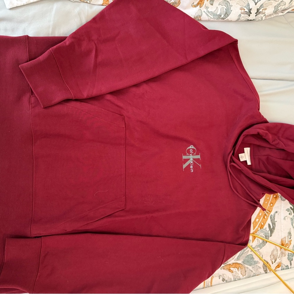New without tags Calvin Klein Deep Red Hoodie large